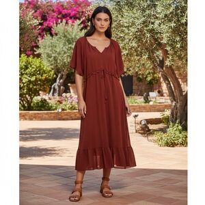 Bloomchic red tiered whimsygoth dress size 18 to 20 NWT